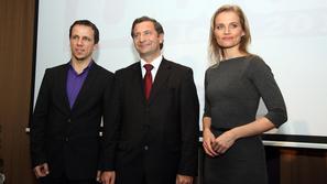 Z leve: Darko Krajnc, ki je letos slavil na spletu, ter Karl Erjavec in Katarina