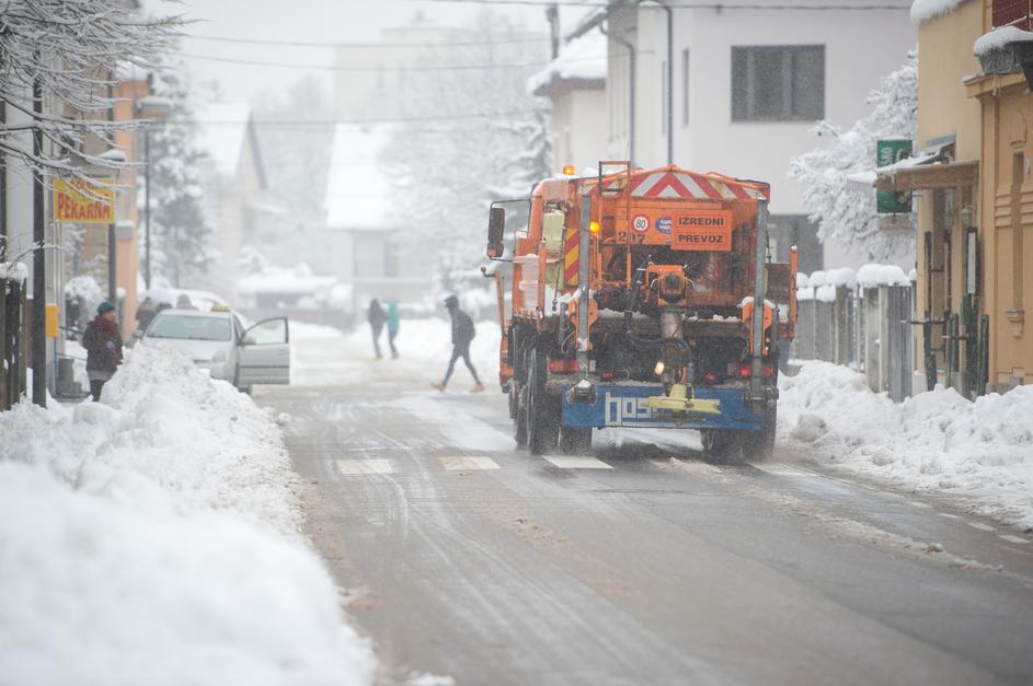 Sneg na ljubljanskih ulicah.