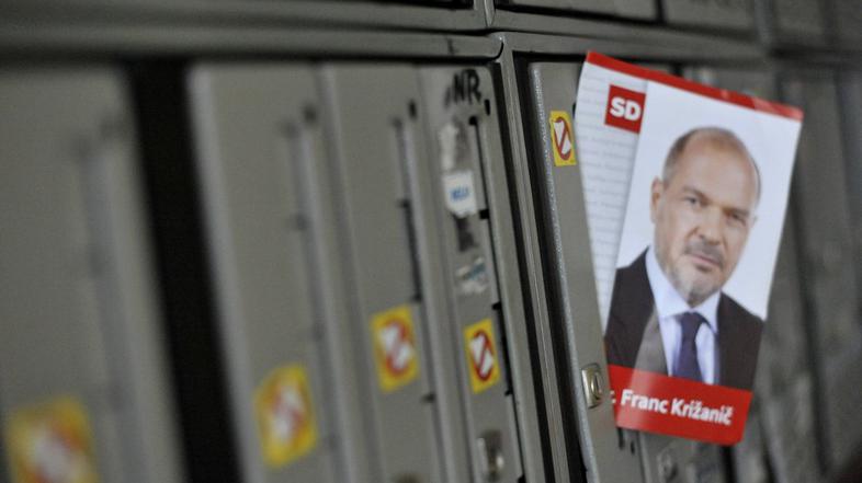 Oglas politične stranke v poštnem nabiralniku.