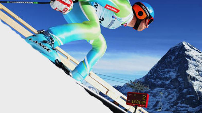 Andrej Jerman na startu Wengna, ki je težak zaradi svoje dolžine, najtežja proga