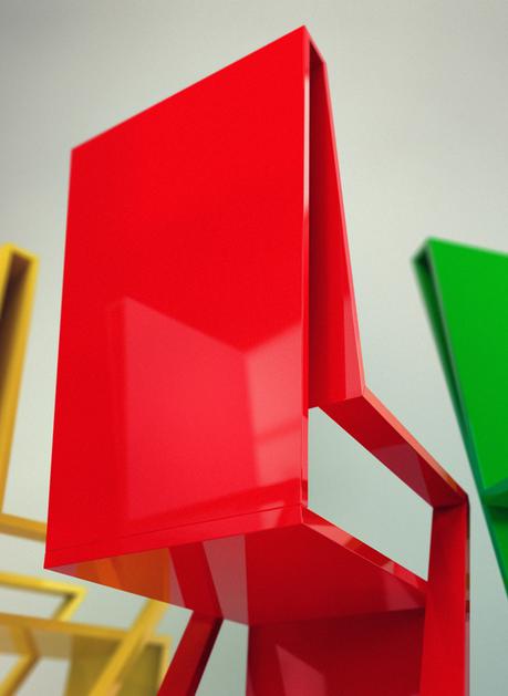 Stol Mondriz. Oblikovanje: Dideia.