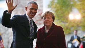 Barack Obama in Angela Merkel