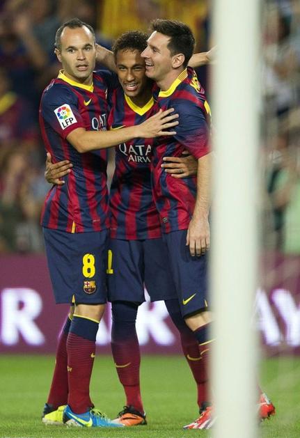 Neymar Iniesta Messi Barcelona Real Sociedad Liga BBVA Španija prvenstvo