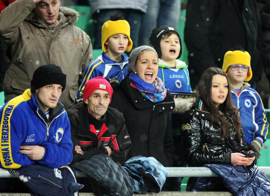 navijači Slovenija Bosna in Hercegovina BiH prijateljska tekma Stožice
