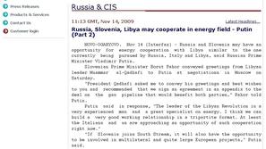 Ruska agencija Interfax prinaša podrobnosti domnevnih Pahorjevih pogovorov. (Fot