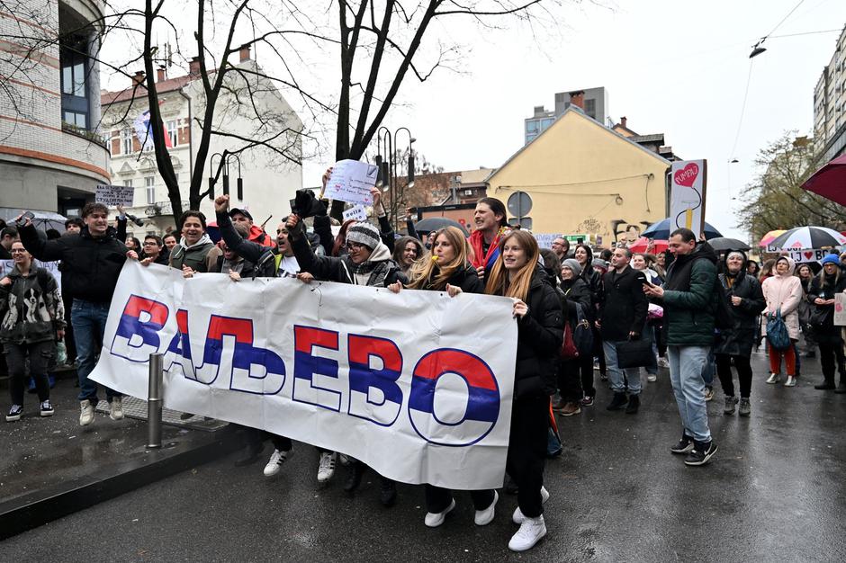 protest v podporo srbskim študentom v Ljubljani | Avtor: Profimedia