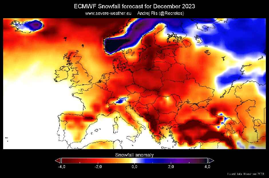 sneg Evropa december 2023 | Avtor: Severe Weather Europe