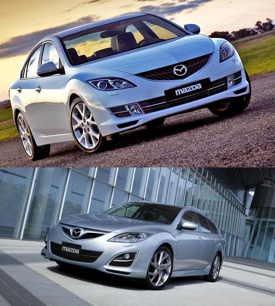 Na zgornji fotografiji je aktualna mazda6, na spodnji pa prenovljena različica. 
