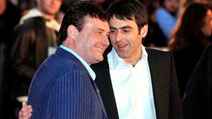 Jimmy White (levo) in Ronnie O'Sullivan sta navdušena nad konceptom Power Snooke