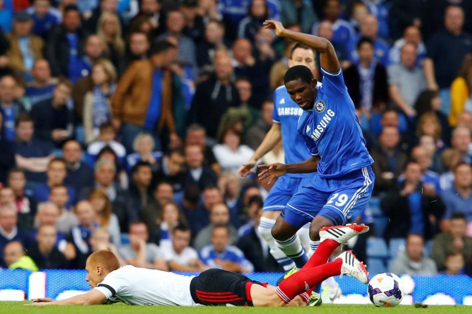 Eto'o Sidwell Chelsea Fulham Premier League Anglija liga prvenstvo