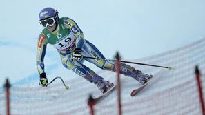 Tina Maze je na prvem treningu smuka vozila zelo rezervirano. (Foto: EPA)