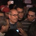 Mohamed El Baradej med množico protestnikov.  (Foto: Reuters)