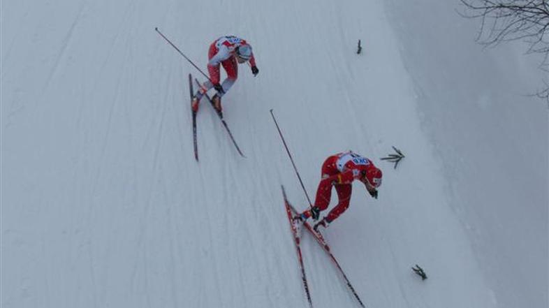 Mitja Oranič (levo) med nastopom na svetovnem prvenstvu v Libercu. (Foto: Osebni