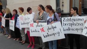 Protest proti doplačevanju kontracepcije