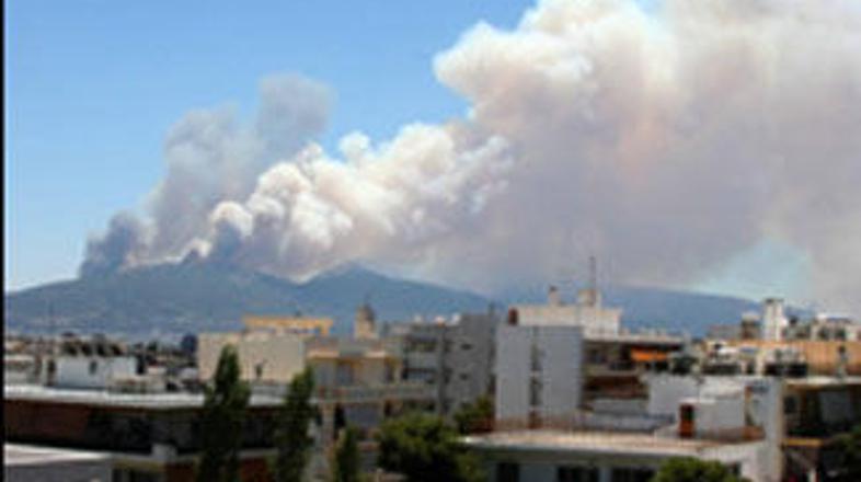 Požar se zaradi močnega vetra in visokih temperatur, ki dosegajo 38 stopinj Celz