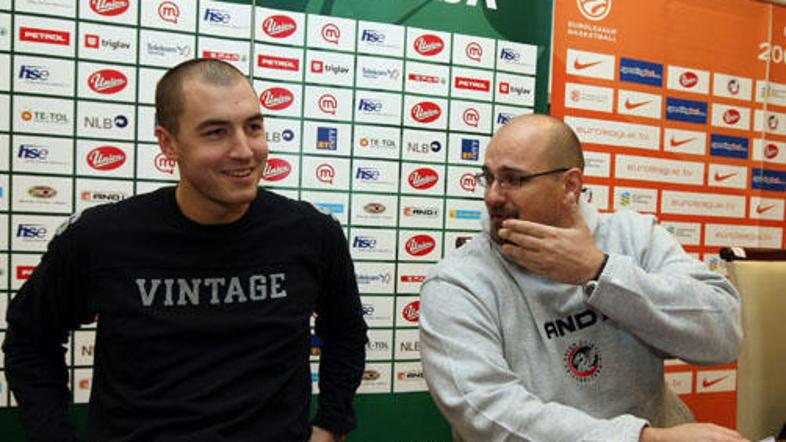 Marko Milič in Aleksandar Džikić Đikić Union Olimpija novinarska konferenca