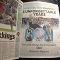 Mancini Manchester Evening News časopis zahvala oglas