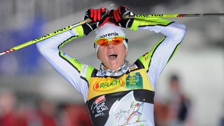 Petra Majdič je letos na Tour de Skiju že dvakrat zmagala. (Foto: EPA)