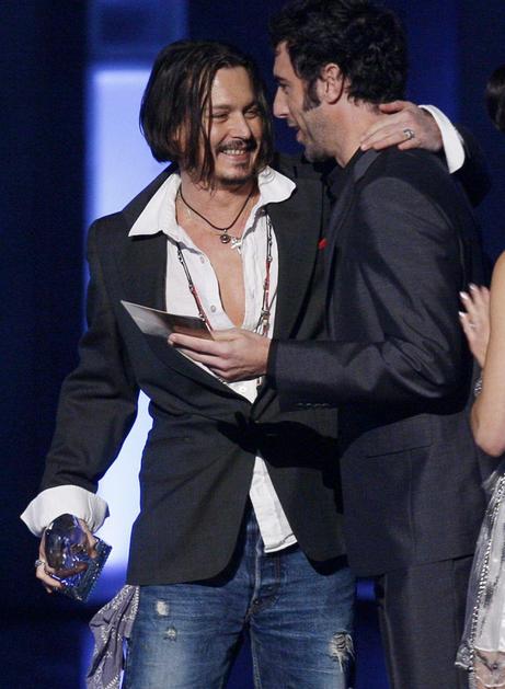 Johnny Depp in Sacha Baron Cohen