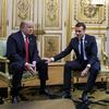 Donald Trump in Emmanuel Macron
