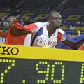 Tamgho se je takole veselil svetovnega rekorda v troskoku. (Foto: Reuters)