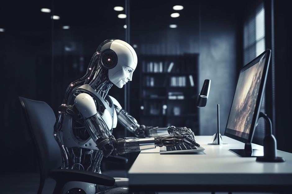umetna inteligenca robot za računalnikom | Avtor: Profimedia