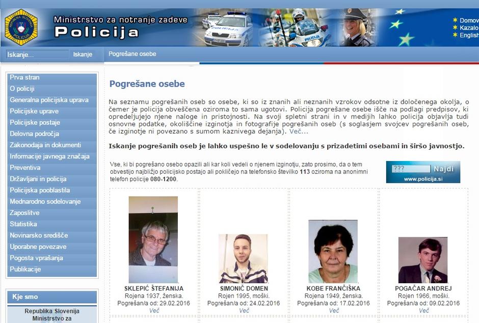 spletna stran policije pogresani | Avtor: policija.si