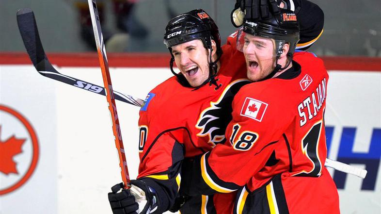 Matt Stajan je dosegel svoj četrti sezonski gol. Zmagali so s kar 9:1. (Foto: Re