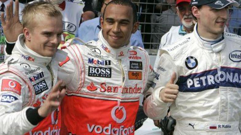 Najboljši iz kvalifikacij Kovalainen, Hamilton in Kubica.