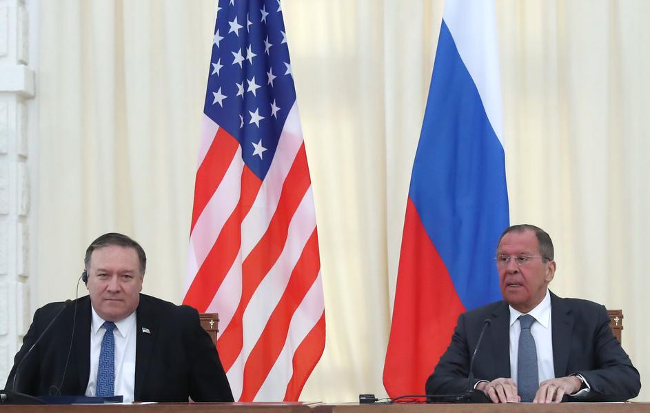 Zunanja ministra ZDA in Rusije Mike Pompeo in Sergej Lavrov