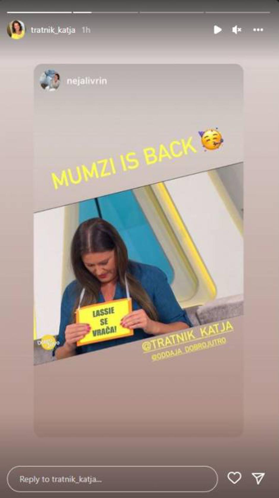 Katja Tratnik IG zgodba | Avtor: instagram