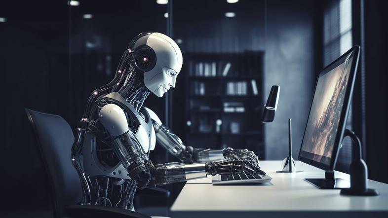umetna inteligenca robot za računalnikom