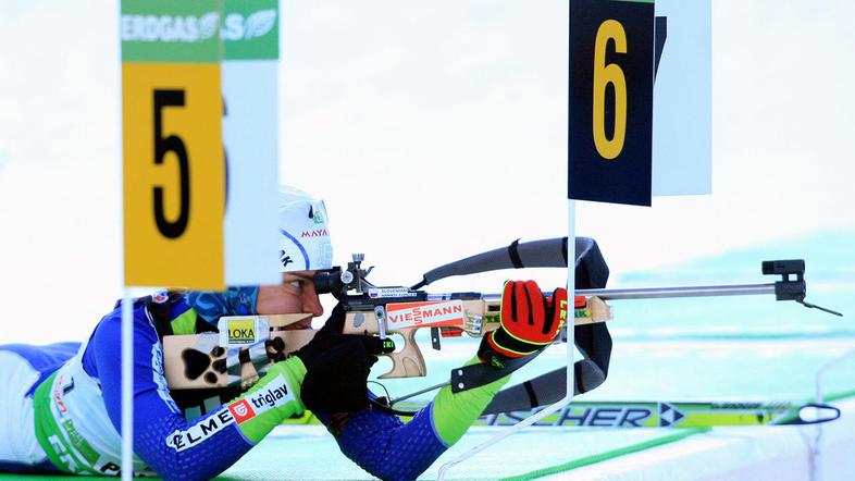 Teja Gregorin je na zadnji tekmi v Anterselvi osvojila peto mesto. (Foto: Nik Ro