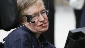British cosmologist Stephen Hawking smiles as he answers questions about his up 
