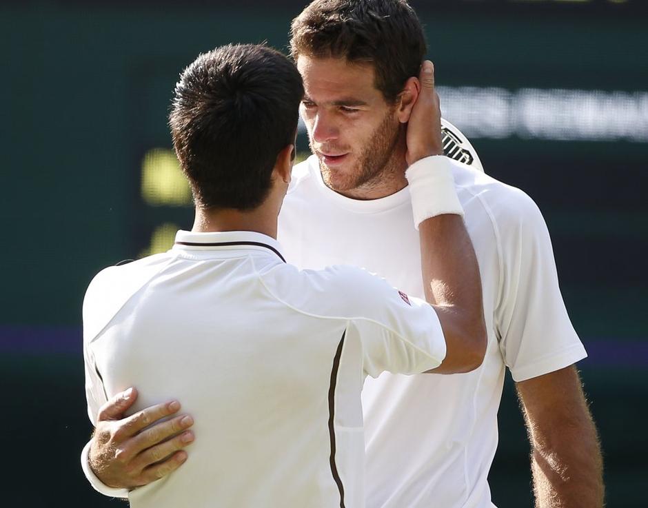 Novak Đoković Juan Martin del Potro Wimbledon polfinale | Avtor: EPA