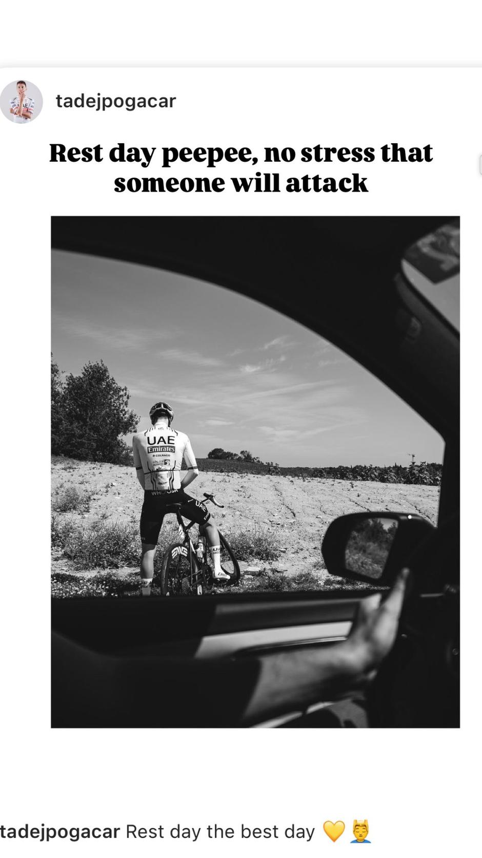 Tadej Pogačar lula | Avtor: Instagram