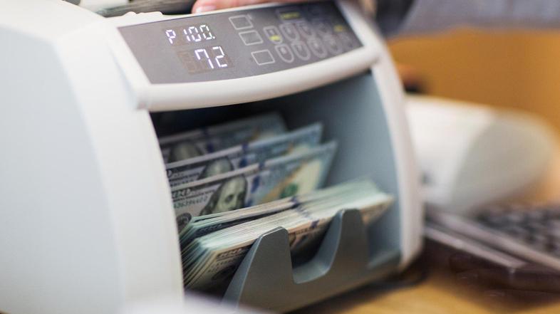 tuja valuta dolar štetje denarja banka bankovci