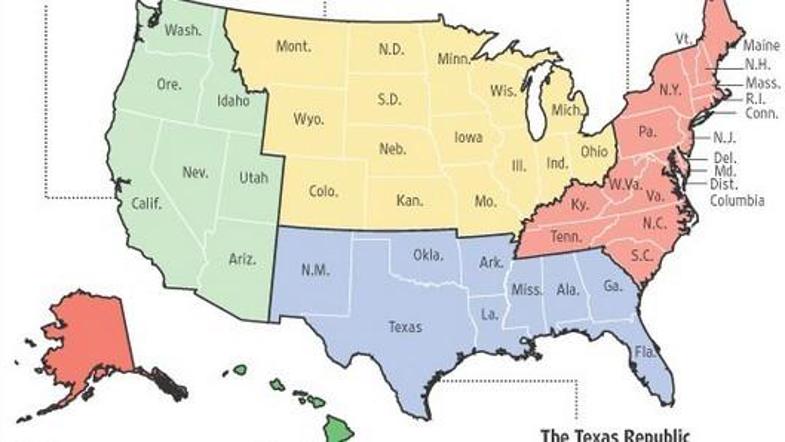 Po napovedih Panarina naj bi do julija 2010 ZDA razpadle na šest delov. Aljaska 