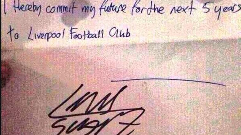 'Pogodba' Luisa Suareza