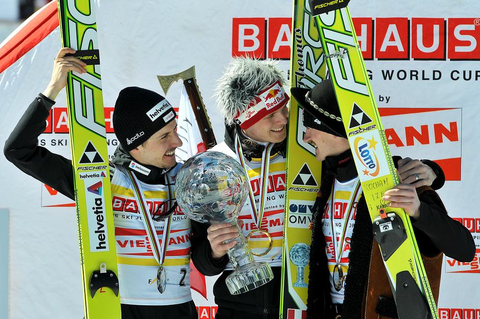 Trije najboljs skakalci sezone: 2. mesto Simon Ammann, 1. mesto Avstrijec thomas | Avtor: Žurnal24 main