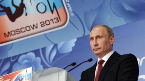 Vladimir Putin med odprtjem 14. svetovnega prvenstva v atletiki.