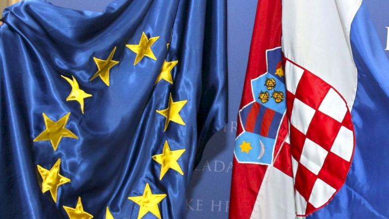 Zastava Hrvaške in EU
