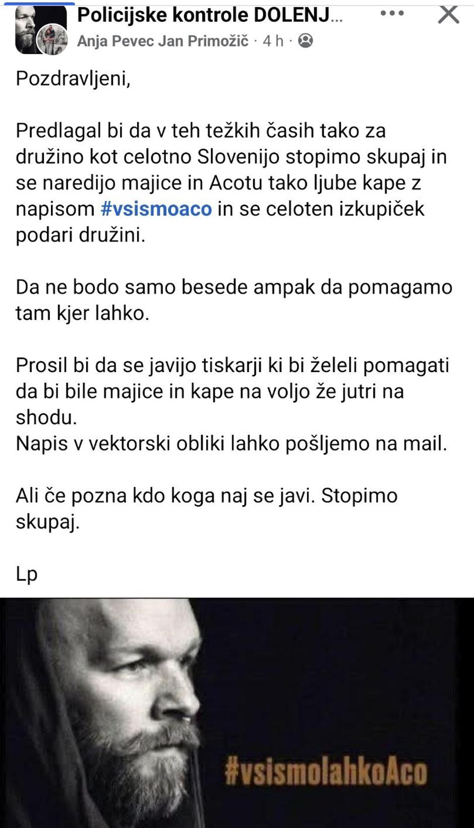 Pobuda | Avtor: Facebook/Policijske kontrole DOLENJSKA