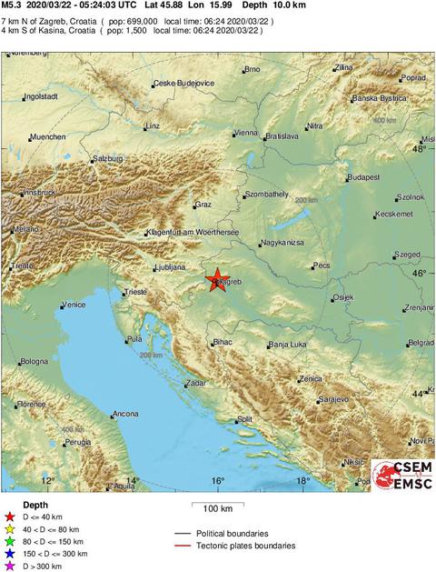 Potres pri Zagrebu