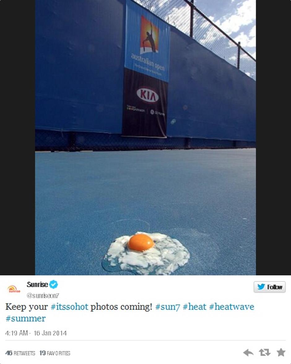 jajce na oko igrišče vročina op avstralije | Avtor: Reševalni pas/Twitter