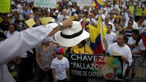 Emigranti iz Venezuele so proti Chavezu protestirali v Miamiu.