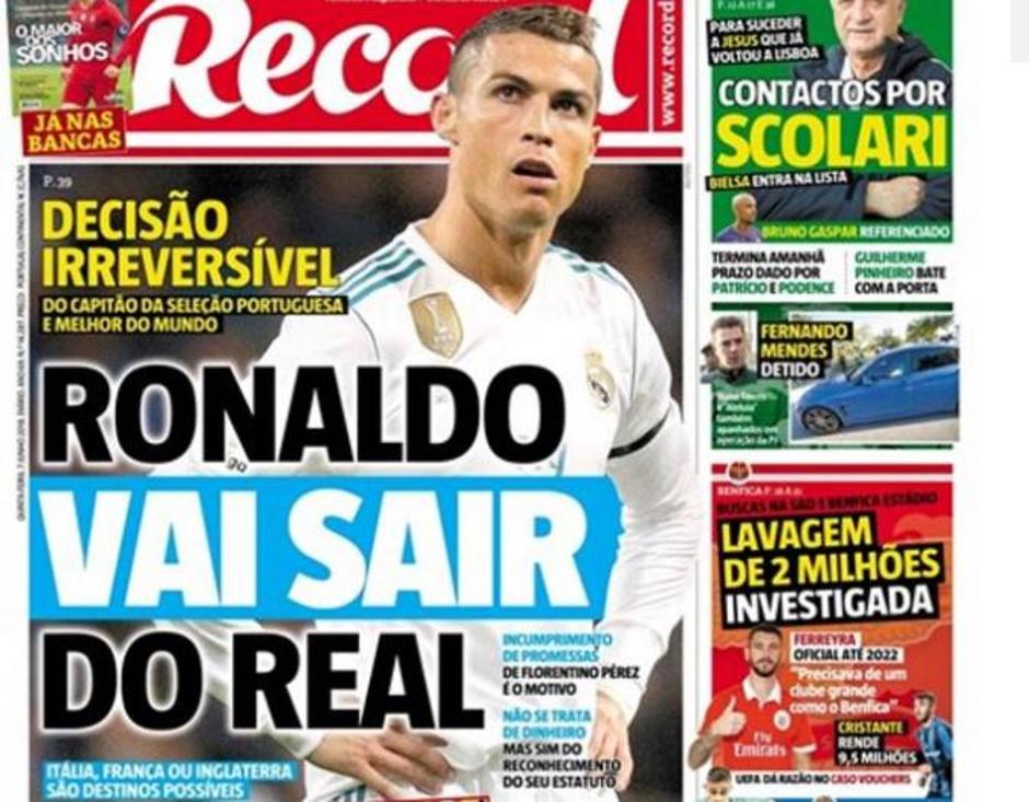 Cristiano Ronaldo, naslovnica | Avtor: Record