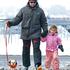 Hugh Jackman, hčerka Ava, sneg, pes