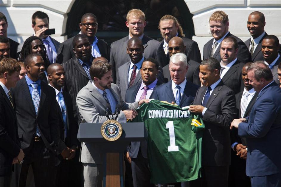 barack obama sprejel green bay packers