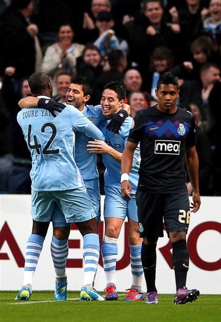 Agüero Aguero Yaya Toure Nasri Manchester City Porto Evropska liga šestnajstina 